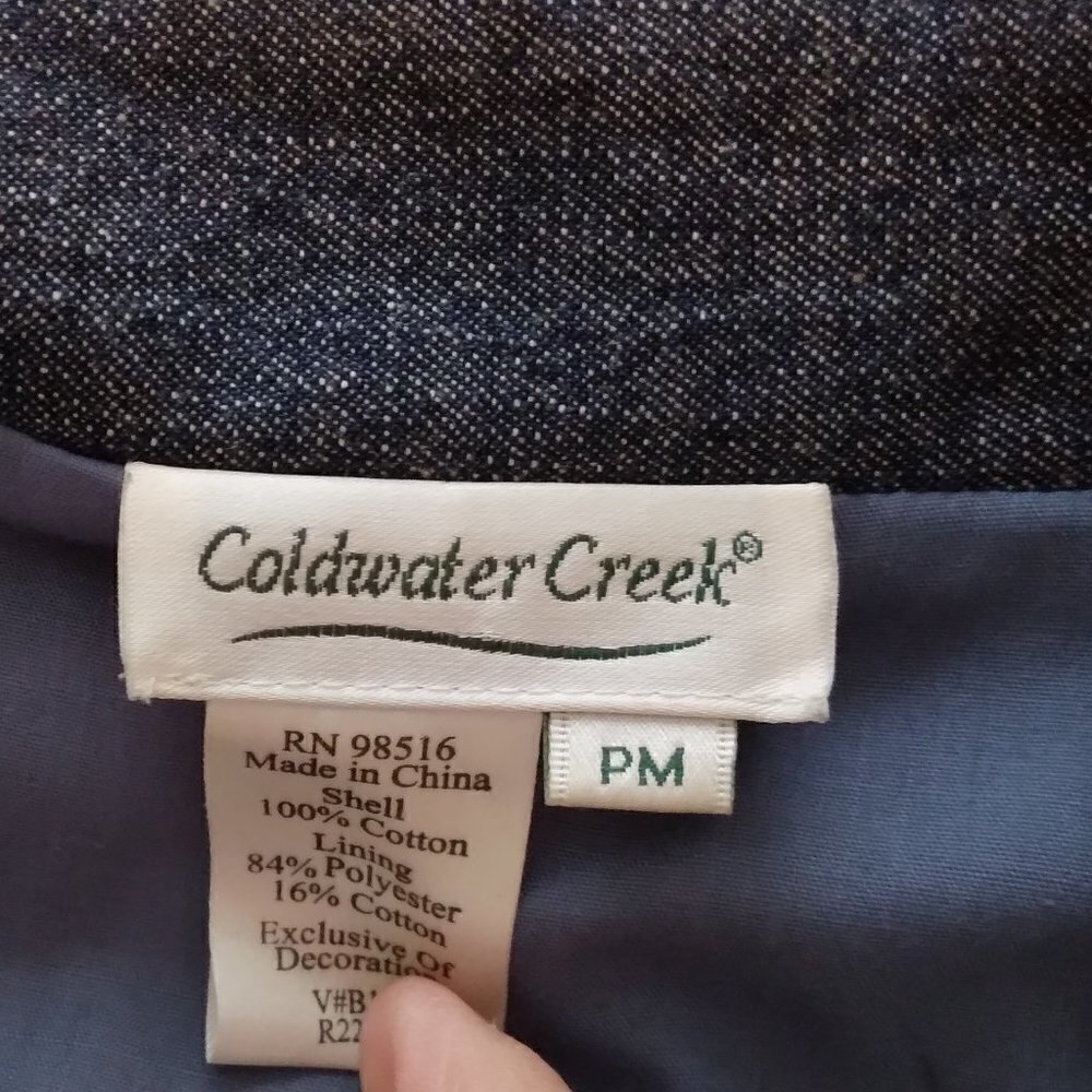 Coldwater Creek | Embellished Denim Embroidered Beaded Jacket | Size PM - Picture 6 of 8